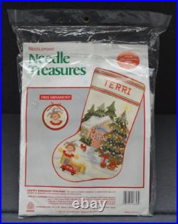 NEW Needlepoint Needle Treasures 06858 Santa's Workshop Stocking Kit Made in USA