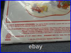 NEW Needlepoint Needle Treasures 06858 Santa's Workshop Stocking Kit Made in USA NEW Needlepoint Needle Treasures 06858 Santa's Workshop Stocking Kit Made in USA