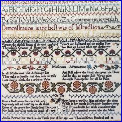 NEW SCARLET LETTER AMELIA PEWMER 1782 SAMPLER QUAKER SILK Cross Stitch Kit Gift NEW SCARLET LETTER AMELIA PEWMER 1782 SAMPLER QUAKER SILK Cross Stitch Kit Gift