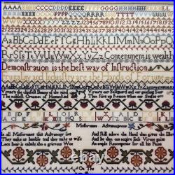 NEW SCARLET LETTER AMELIA PEWMER 1782 SAMPLER QUAKER SILK Cross Stitch Kit Gift