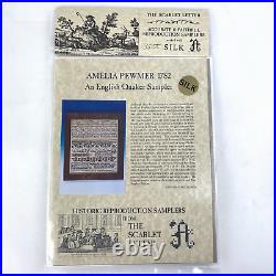 NEW SCARLET LETTER AMELIA PEWMER 1782 SAMPLER QUAKER SILK Cross Stitch Kit Gift