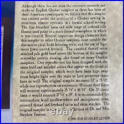 NEW SCARLET LETTER AMELIA PEWMER 1782 SAMPLER QUAKER SILK Cross Stitch Kit Gift NEW SCARLET LETTER AMELIA PEWMER 1782 SAMPLER QUAKER SILK Cross Stitch Kit Gift