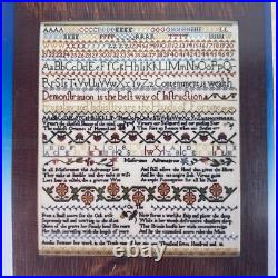 NEW SCARLET LETTER AMELIA PEWMER 1782 SAMPLER QUAKER SILK Cross Stitch Kit Gift NEW SCARLET LETTER AMELIA PEWMER 1782 SAMPLER QUAKER SILK Cross Stitch Kit Gift