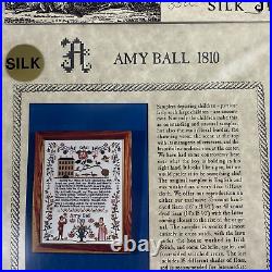 NEW SCARLET LETTER AMY BALL 1810 SILK Cross Stitch Sampler Kit Vintage Gift