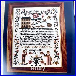 NEW SCARLET LETTER AMY BALL 1810 SILK Cross Stitch Sampler Kit Vintage Gift