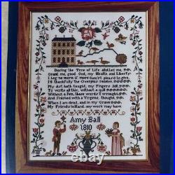 NEW SCARLET LETTER AMY BALL 1810 SILK Cross Stitch Sampler Kit Vintage Gift