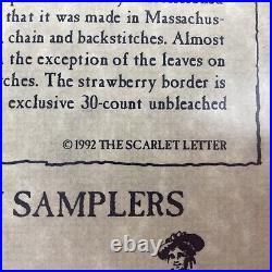 NEW SCARLET LETTER CATHARINE SPANGLER 1799 American Sampler Cross Stitch Kit