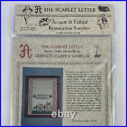 NEW SCARLET LETTER GENNETT CLAPP'S SAMPLER Cross Stitch Kit Ohio Vtg Gift