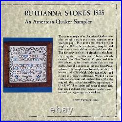 NEW SCARLET LETTER RUTHANNA STOKES 1835 Cross Stitch Sampler Kit Vintage Gift
