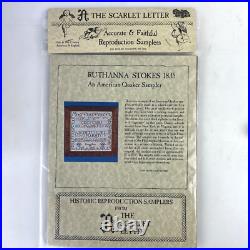 NEW SCARLET LETTER RUTHANNA STOKES 1835 Cross Stitch Sampler Kit Vintage Gift