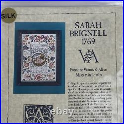 NEW SCARLET LETTER SARAH BRIGNELL 1769 SILK Cross Stitch Sampler Kit Vtg Gift NEW SCARLET LETTER SARAH BRIGNELL 1769 SILK Cross Stitch Sampler Kit Vtg Gift