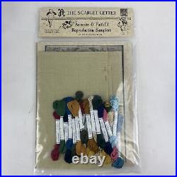 NEW SCARLET LETTER SARAH BRIGNELL 1769 SILK Cross Stitch Sampler Kit Vtg Gift NEW SCARLET LETTER SARAH BRIGNELL 1769 SILK Cross Stitch Sampler Kit Vtg Gift
