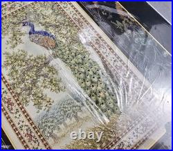 NEW Teresa Wentzler Peacock Tapestry Counted Cross Stitch Kit Beads, Evenweave