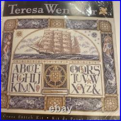 NEW Teresa Wentzler Tradewinds Cross Stitch Kit tall clipper ship sampler