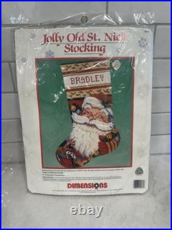 NEW Vintage 1991 Dimensions Jolly old st. Nick Needlepoint Kit Hallmark NEW Vintage 1991 Dimensions Jolly old st. Nick Needlepoint Kit Hallmark