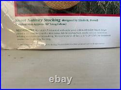 NEW Vintage 1996 Dimensions SWEET NATIVITY STOCKING Needlepoint Kit Baby Animals