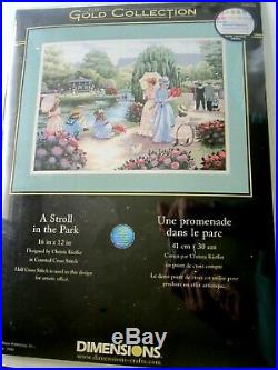 NIP Dimensions A STROLL IN THE PARK GOLD COLLECTION Counted Cross Stitch Kit