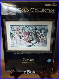 NIP Winter Lace by Dimensions Gold Collection Cross Stitch Kit #35111
