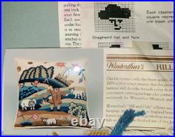 NOS! Vtg Winterthur Hill and Dale Needlepoint Kit, makes 14 pillow 1988