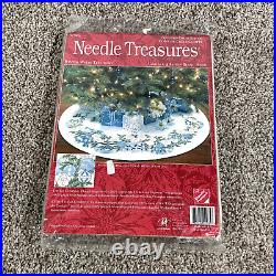 Needle Treasures Christmas Counted Cross Winter White Tree Skirt Kit 02985 40