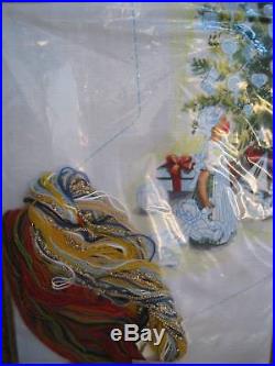 Needle Treasures Christmas Crewel Stocking KIT, CHILDREN AROUND THE TREE, 00802