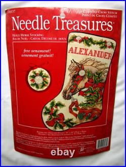 Needle Treasures/ Donna Race Holly Horse Stocking Counted Cross Stitch Kit