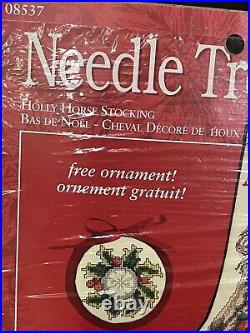 Needle Treasures Holly Horse Stocking Counted Cross Stitch Christmas Stocking