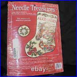 Needle Treasures Holly Horse Stocking Counted Cross Stitch Christmas Stocking