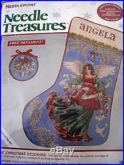 Needle Treasures Needlepoint Holiday Stocking Kit, ANGELIC CHRISTMAS, 06887,16