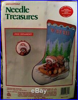 Needle Treasures Needlepoint TOBOGGAN RIDE Christmas Stocking Kit #06847 NEW