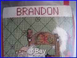 Needlepoint Christmas Candamar Stocking Holiday Craft Kit, SANTA AND TOY, 30641,17