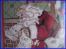Needlepoint Christmas Candamar Stocking Holiday Craft Kit, SANTA AND TOY, 30641,17