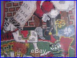 Needlepoint Christmas Candamar Stocking Holiday Craft Kit, SANTA AND TOY, 30641,17