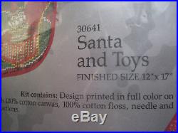 Needlepoint Christmas Candamar Stocking Holiday Craft Kit, SANTA AND TOY, 30641,17