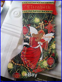 Needlepoint Dimensions GOLD Stocking Kit, CHRISTMAS ANGEL, Ornaments, 9135,16, USA