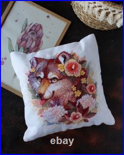 Needlepoint Kit for Peonies Pillow 16x16, Printed Canvas Tapestry Cushion Kit fo