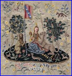 Needlepoint Tramme Kit CLUNY MYTHICAL LADY, UNICORN, LION 25.5 x 27.5