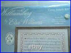 New 1984 Williamsburg The Maiden's Prayer Sampler Cross Stitch Kit Elsa Williams