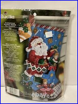 New BUCILLA Felt Stocking Kit Santa Christmas Puppet Show Size18 #86327