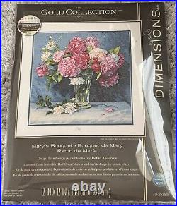 New Dimensions Gold Collection MARY'S BOUQUET Cross Stitch Kit #70-35295 RARE