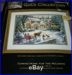 New Dimensions Gold Home for the Holidays Cross Stitch Kit 16 x 12 -RM=