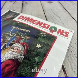 New Dimensions Peeking At Santa Counted Cross Stitch Christmas Stocking Kit 8620
