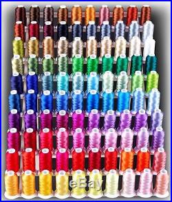 New Large 120 Cones Machine Embroidery Threads Kit + Rack + Backing For Brother