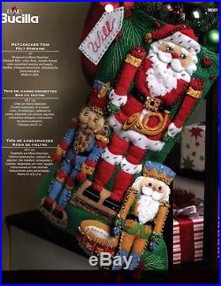 Nutcracker Trio 18 Bucilla Felt Christmas Stocking Kit #86061
