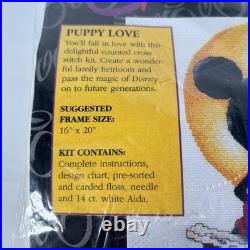 PUPPY LOVE cross stitch kit THE ART OF DISNEY Mickey Minnie Pluto NIP
