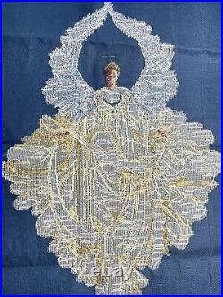 Peace Angel Cross Stitch Lavender & Lace UNFINISHED almost done supplies in kit