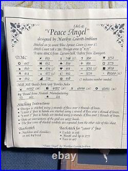 Peace Angel Cross Stitch Lavender & Lace UNFINISHED almost done supplies in kit