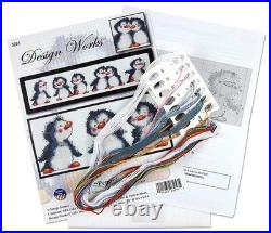 Penguin Row Counted Cross Stitch Kit, White