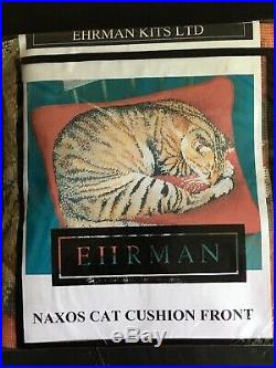 Perfect Ehrman Naxos Cat Tapestry Kit Cushion Pillow Front NEW Orange