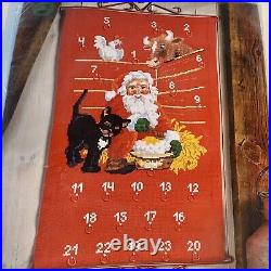 Permin counted cross stitch kit Advent Calendar Santa Claus WithCat No. 34-2202